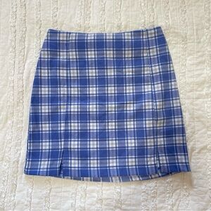 Blue Plaid Skirt